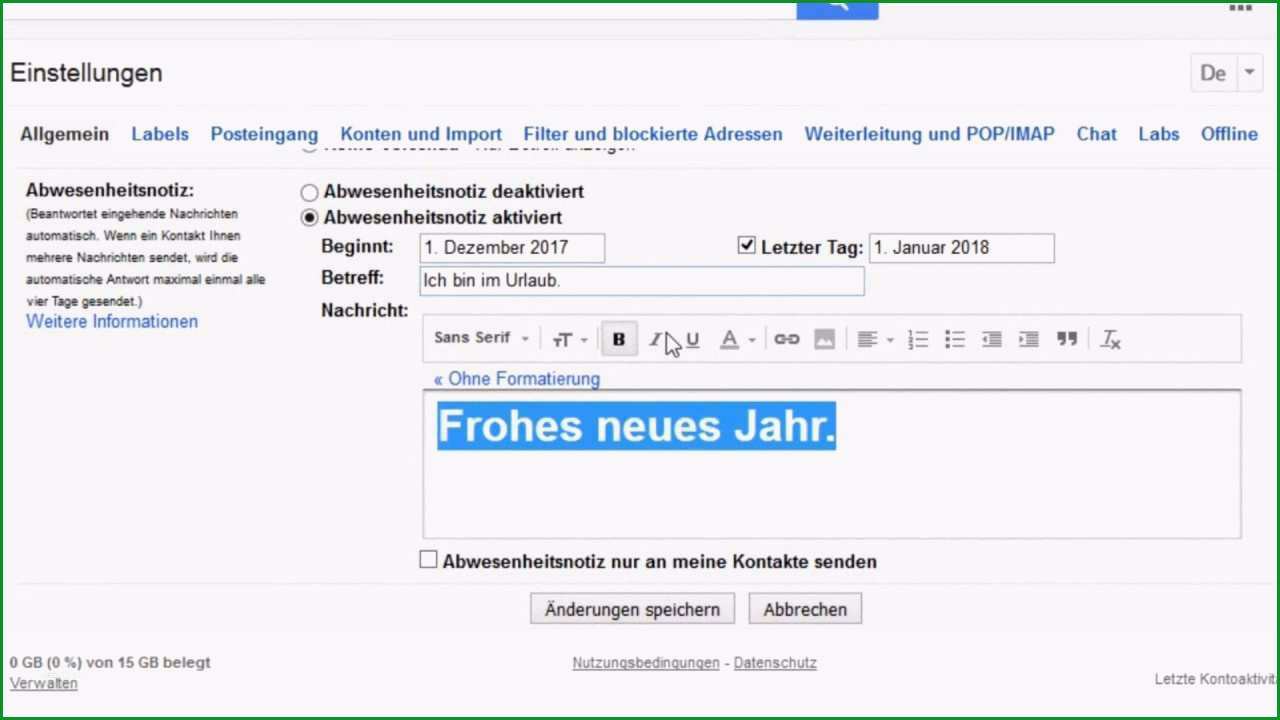 10 automatische antwort outlook vorlage