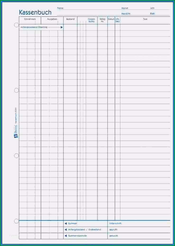 10 kassenbuch vorlage handschriftlich