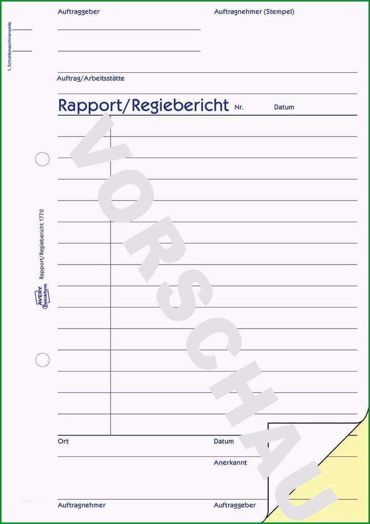 16 rapportzettel vorlage