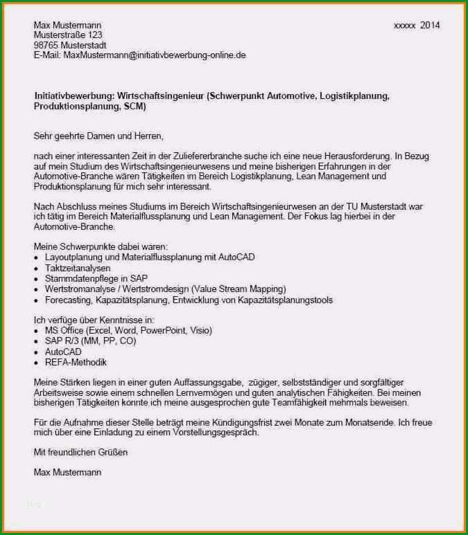 17 initiativbewerbung anschreiben vorlage