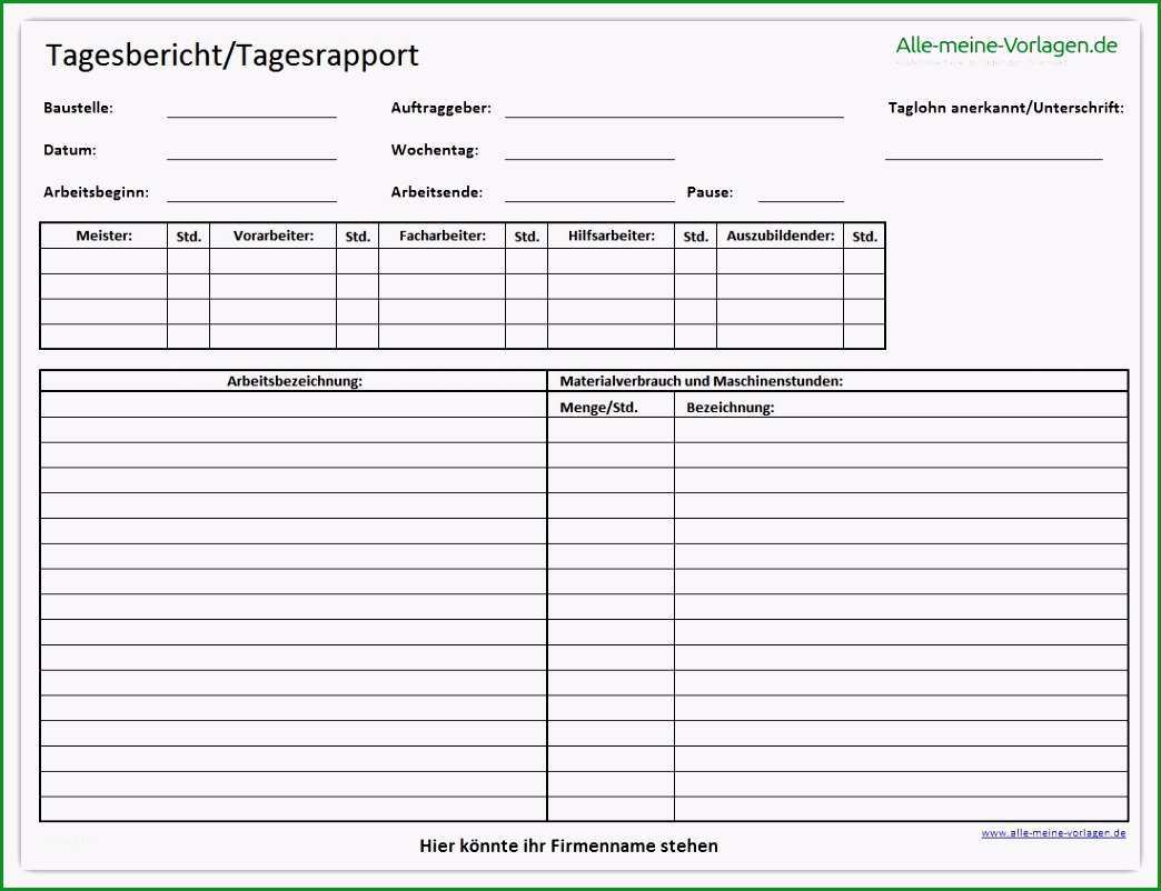 tagesbericht vorlage iejgad