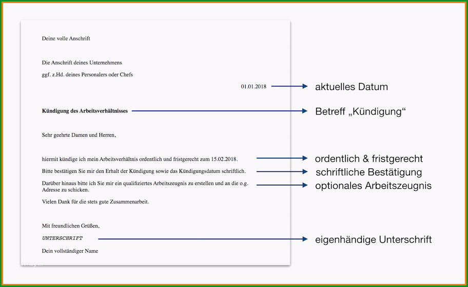 7 vorlage kundigung arbeitsvertrag arbeitgeber