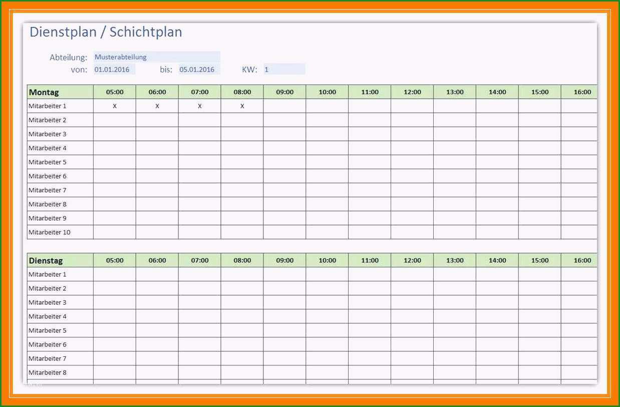 8 arbeitsplan vorlage kostenlos