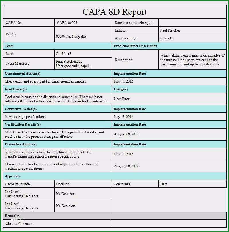 8d report vorlage xls cool beste capa vorlage bilder ideen fortsetzen