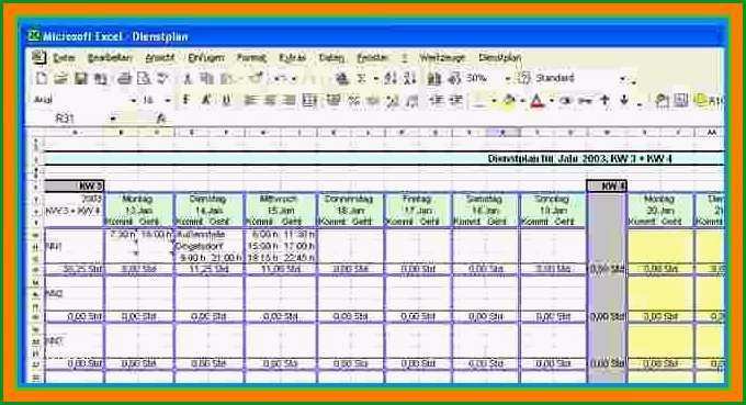 9 schichtplan excel kostenlos