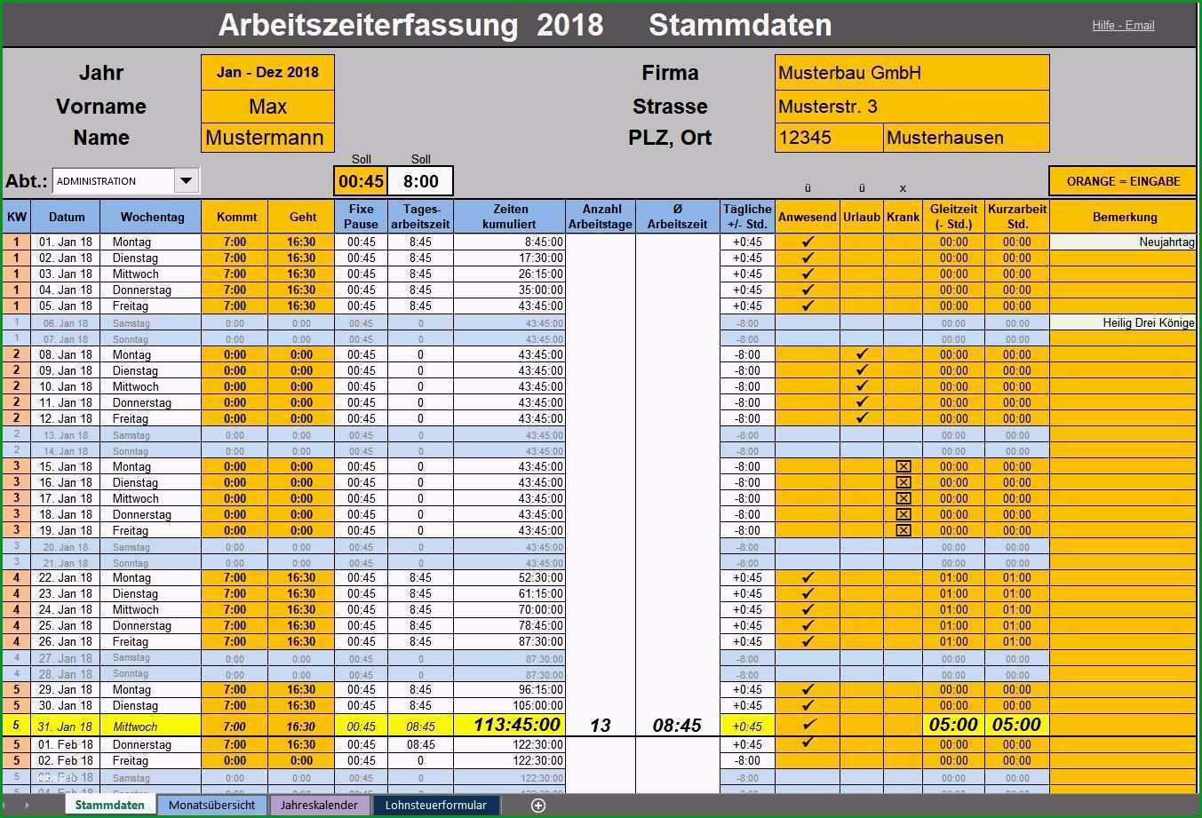 arbeitszeit berechnen excel