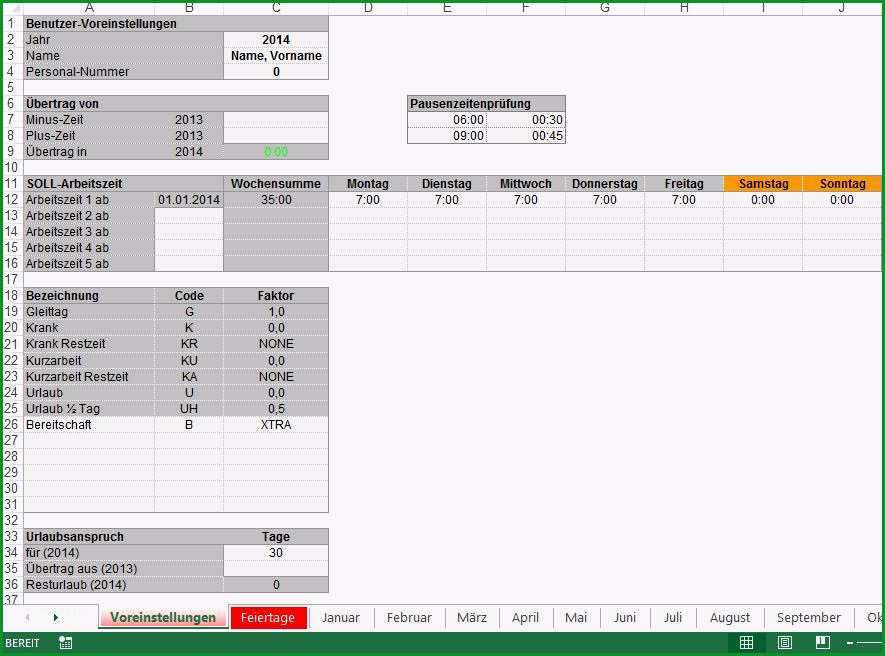 arbeitszeiterfassung f r excel und openoffice vorlage