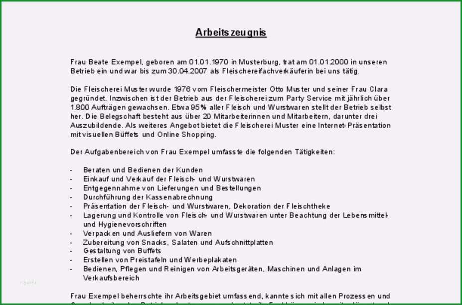 arbeitszeugnis vorlage sehr gut schon arbeitszeugnis sehr gut fleischereifachverkauferin