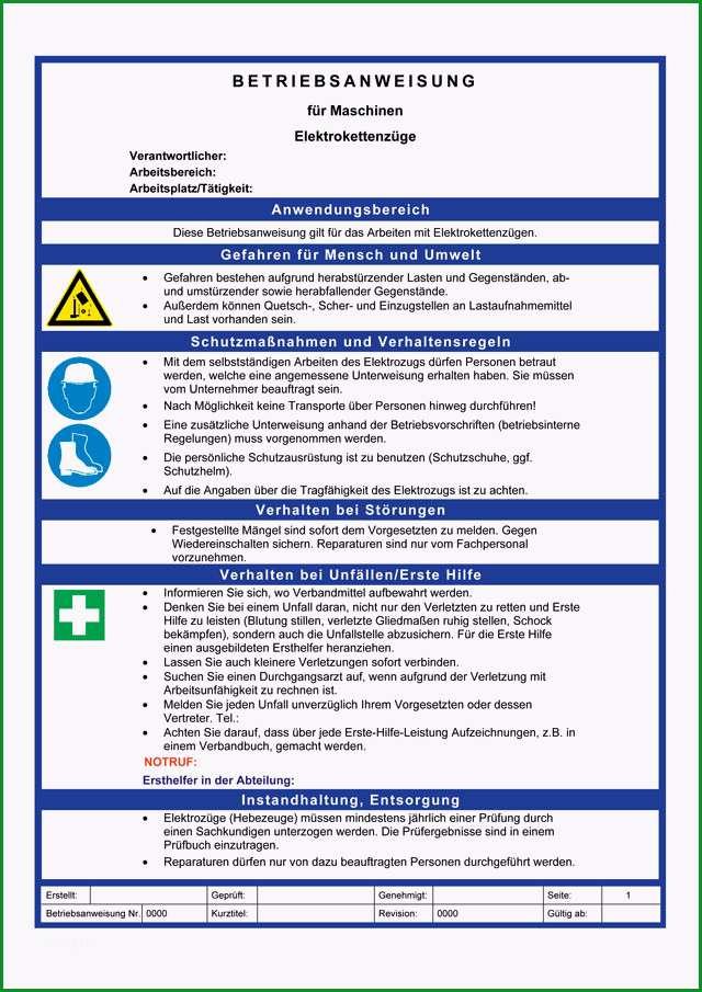 betriebsanweisung word vorlage