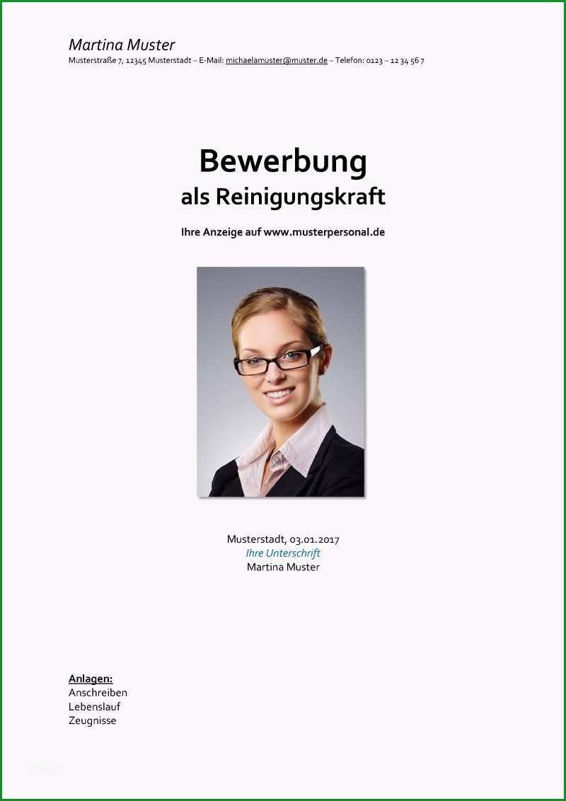 bewerbung reinigungskraft