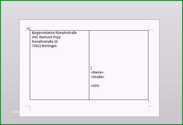 briefumschlag bedrucken vorlage word