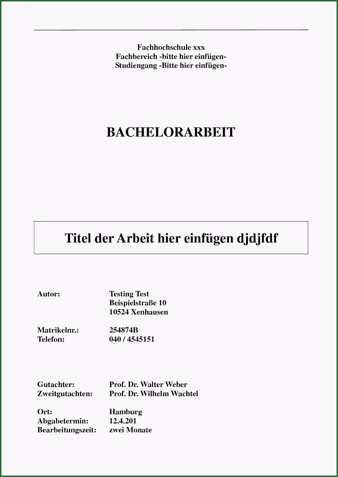 deckblatt der bachelorarbeit