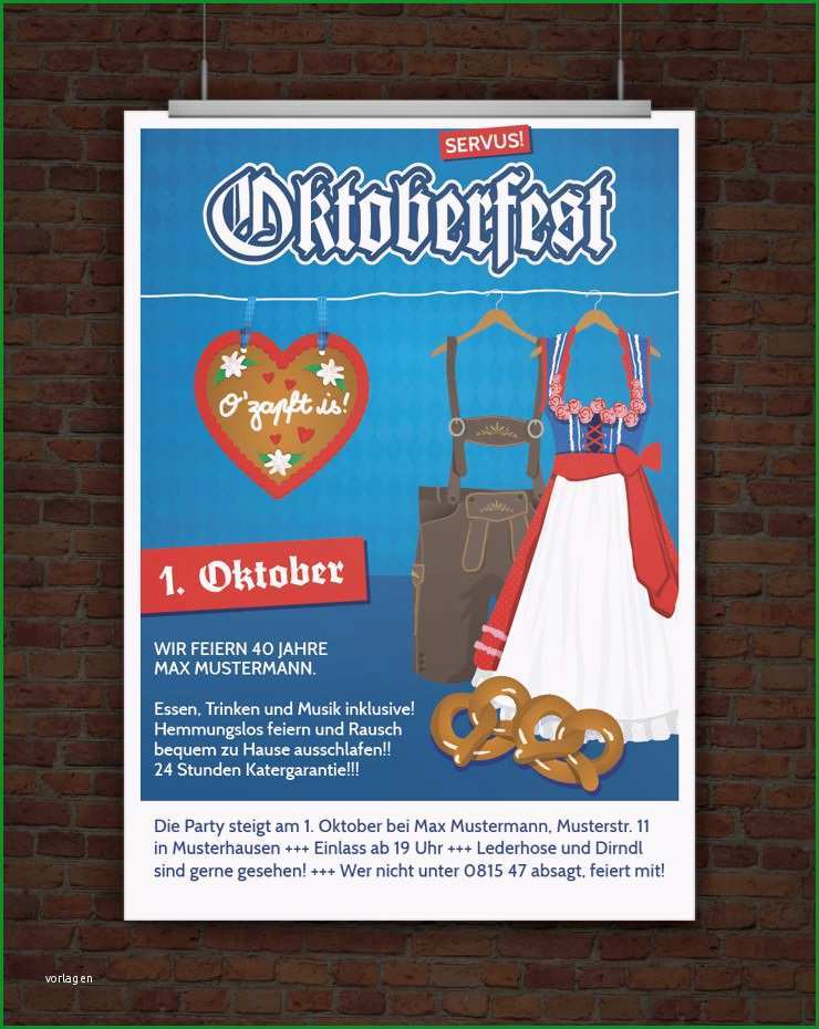 Atemberaubend Drucke Selbst Vorlage Einladung Oktoberfest