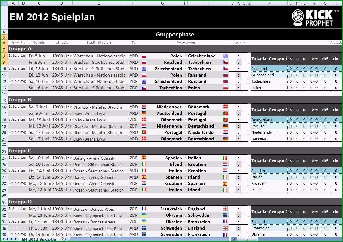 em 2012 spielplan fur excel