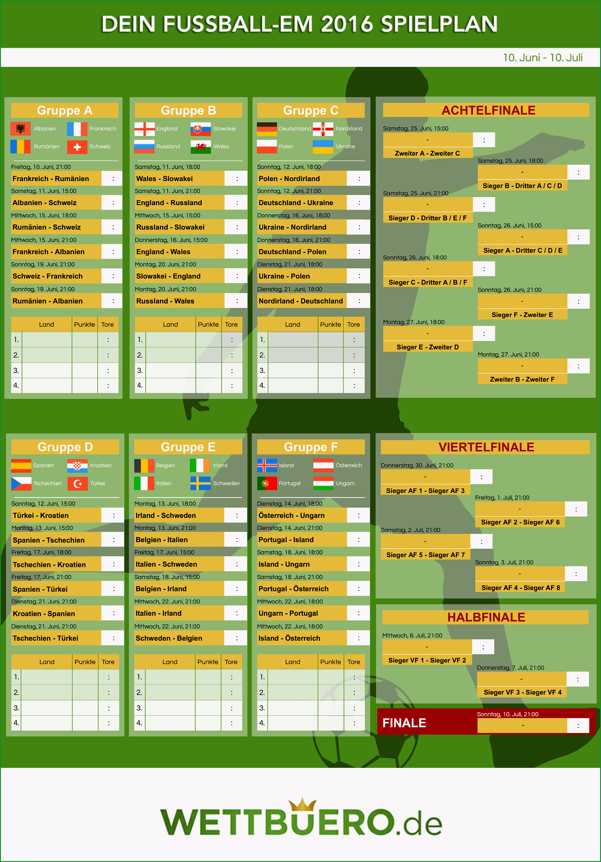 em 2016 spielplan