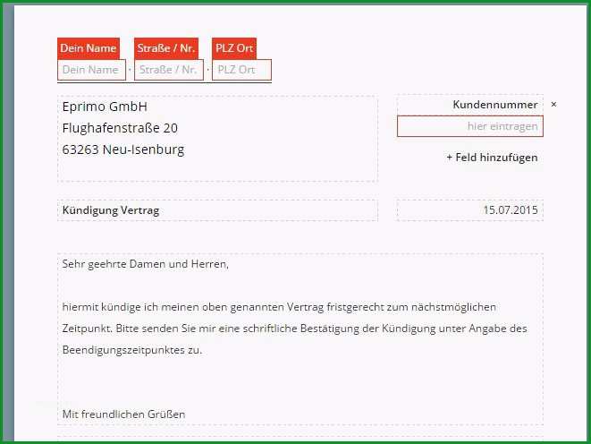 Atemberaubend Eprimo Kündigung Vorlage Download Chip
