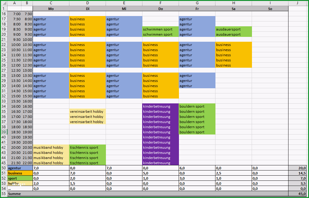 Atemberaubend Excel Vorlage Wochenplan Pierre Tunger