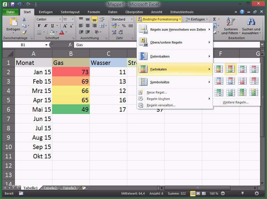 excel zaehlerstand eintragen und analysieren