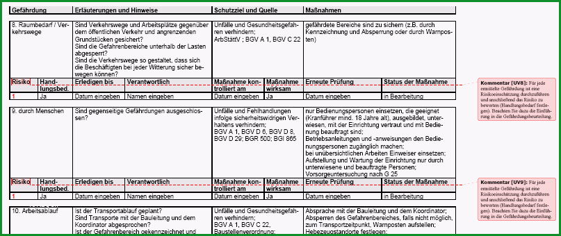 gefaehrdungsbeurteilung anschlagen und bewegen von lasten