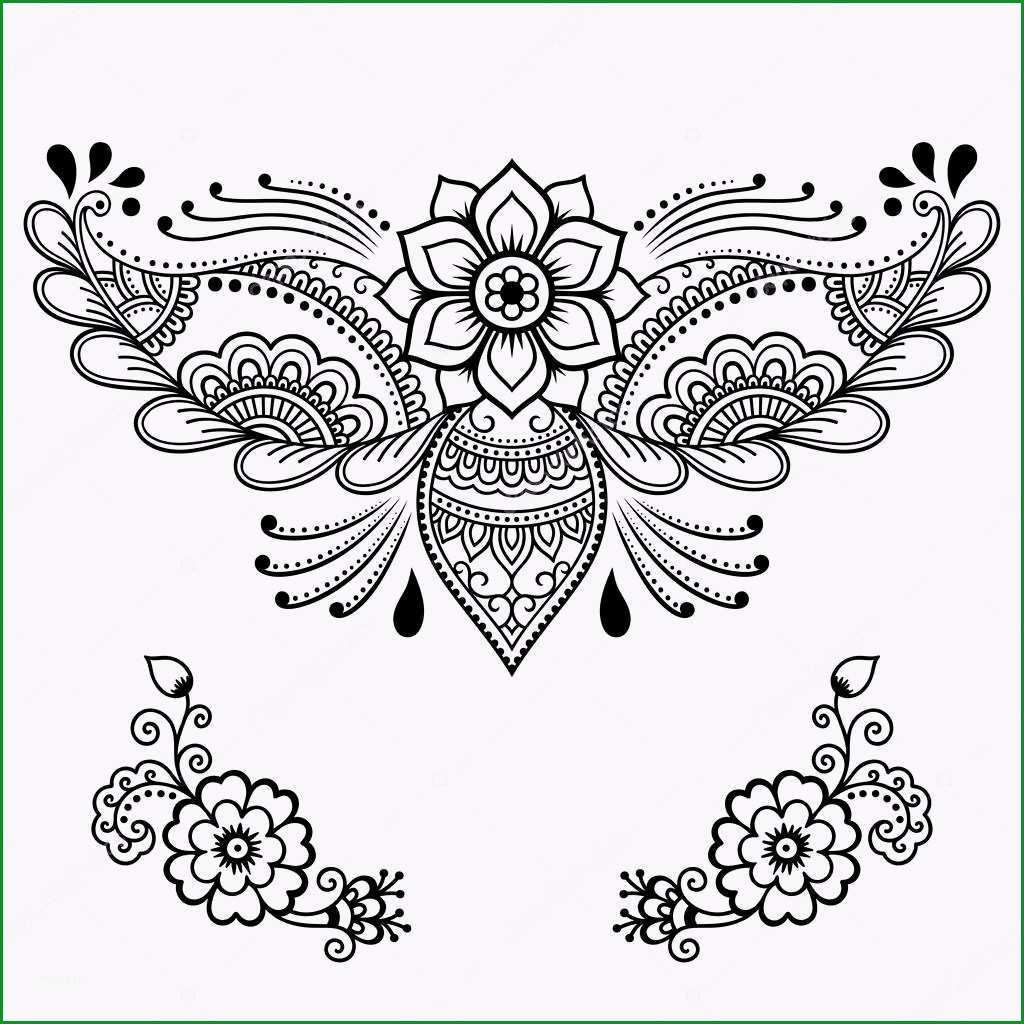 stock illustration henna tattoo flower template mehndi