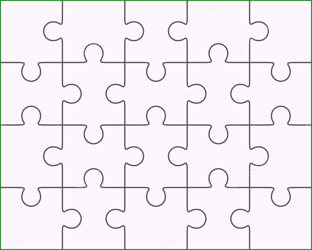 stock illustration jigsaw puzzle blank template 4x5