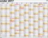 Atemberaubend Kalender 2017 Zum Ausdrucken In Excel 16 Vorlagen