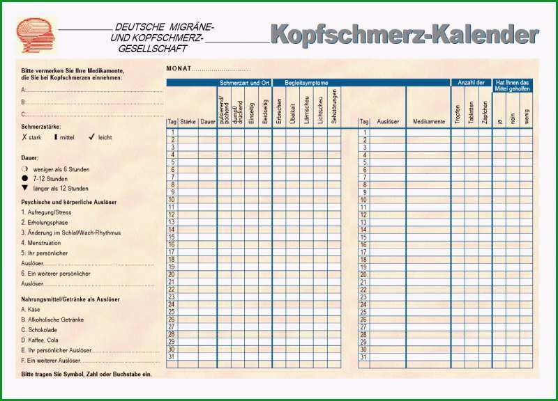 kopfschmerzkalender