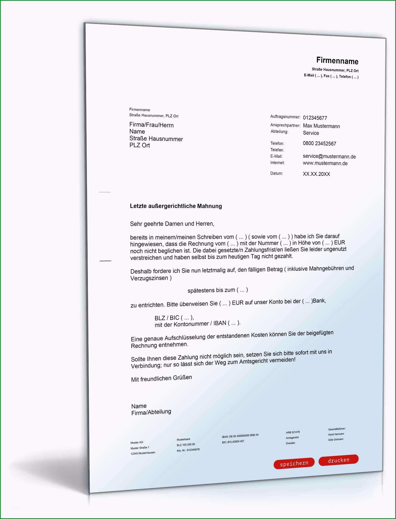 mahnung mit verzugszinsen vorlage