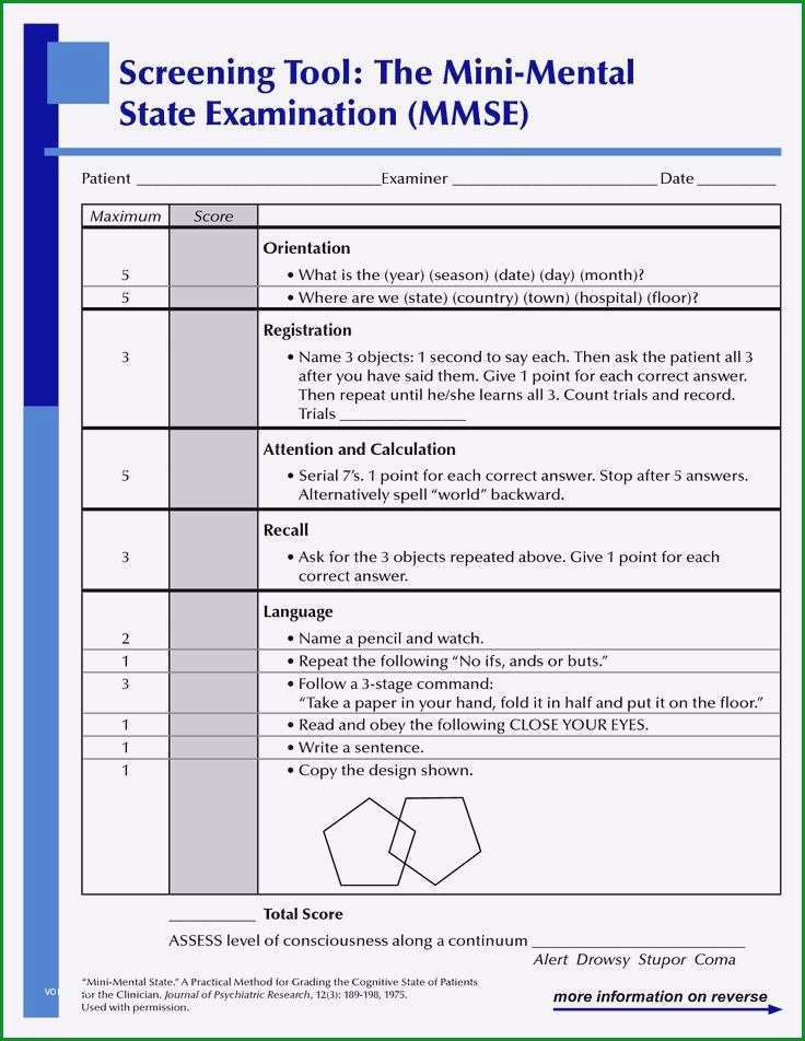 Atemberaubend Mini Mental Test Vorlage - Kostenlos Vorlagen
