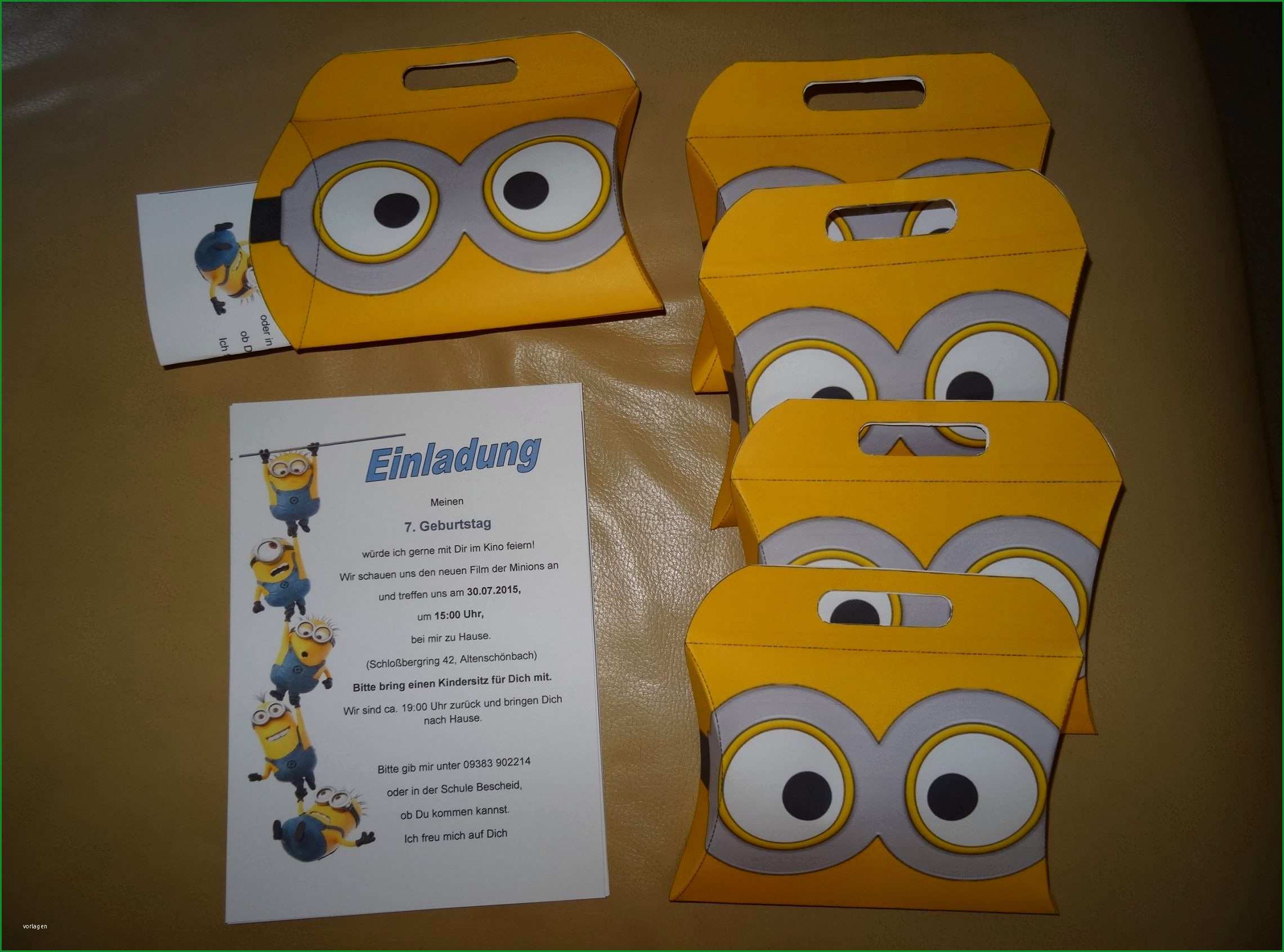 minion geburtstagseinladung selber basteln