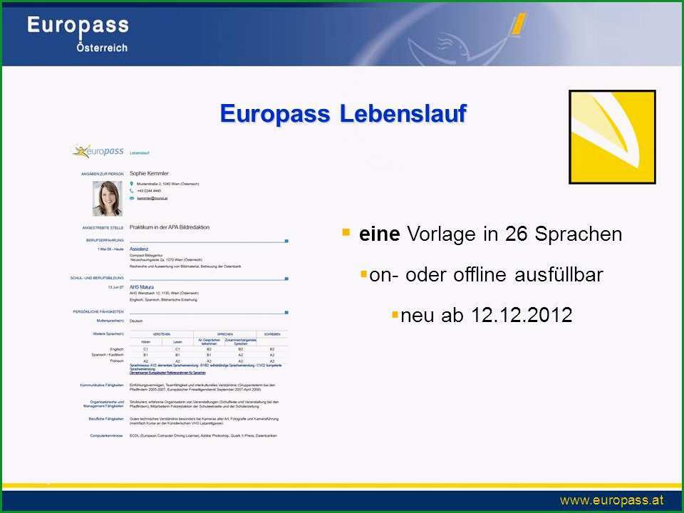 Einzahl Europass Lebenslauf Vorlage Kostenlos Für Sie 1