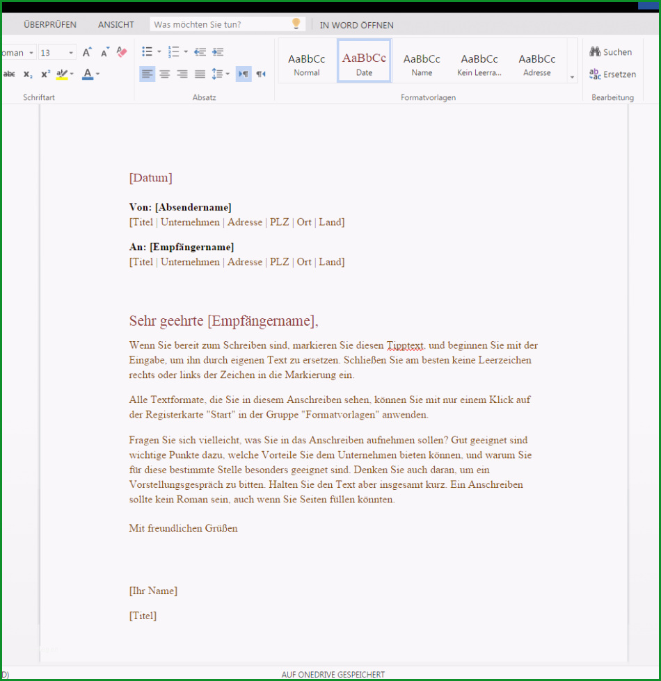 neueste formelles anschreiben vorlage word 36