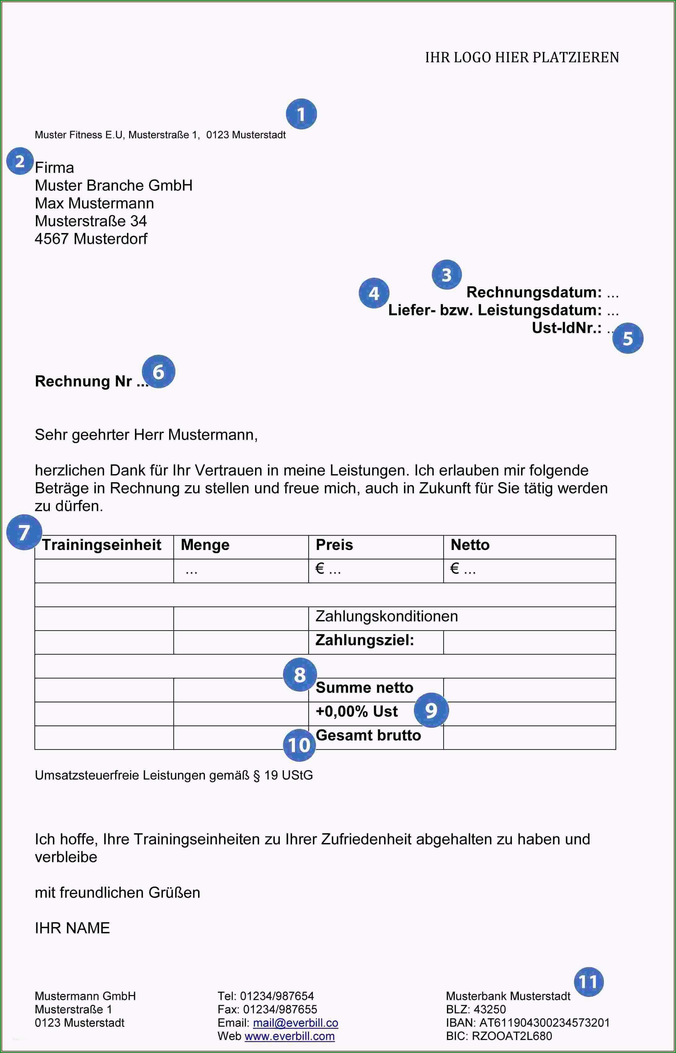 privatrechnung vorlage word gut 5 rechnung muster privat