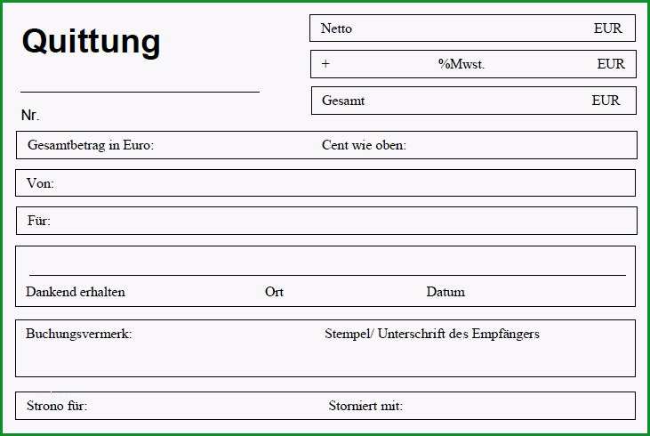 Atemberaubend Quittungsvorlage &amp; Quittungsvordruck Zum Quittung Schreiben