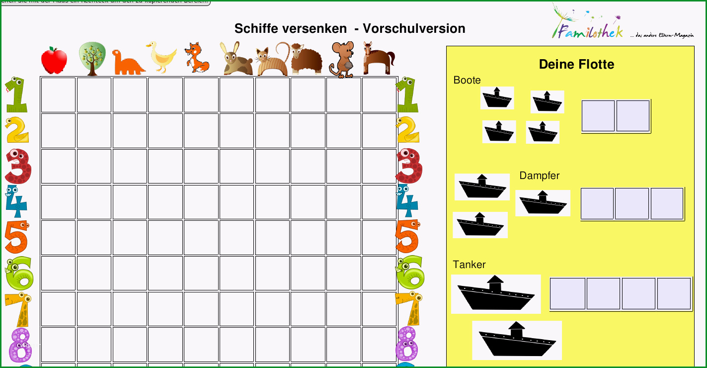 spielvorlage schiffe versenken