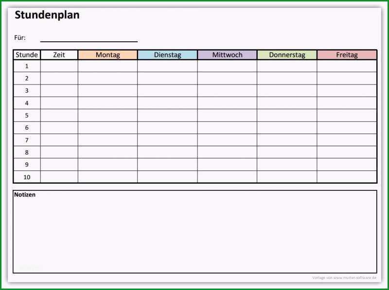 stundenplan vorlage