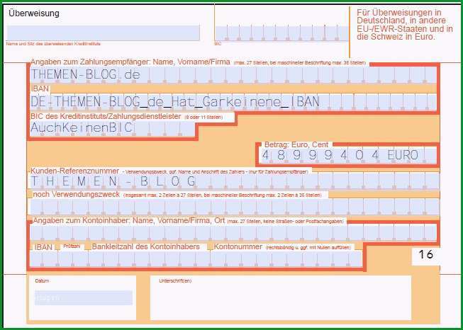 ueberweisungstraeger drucken
