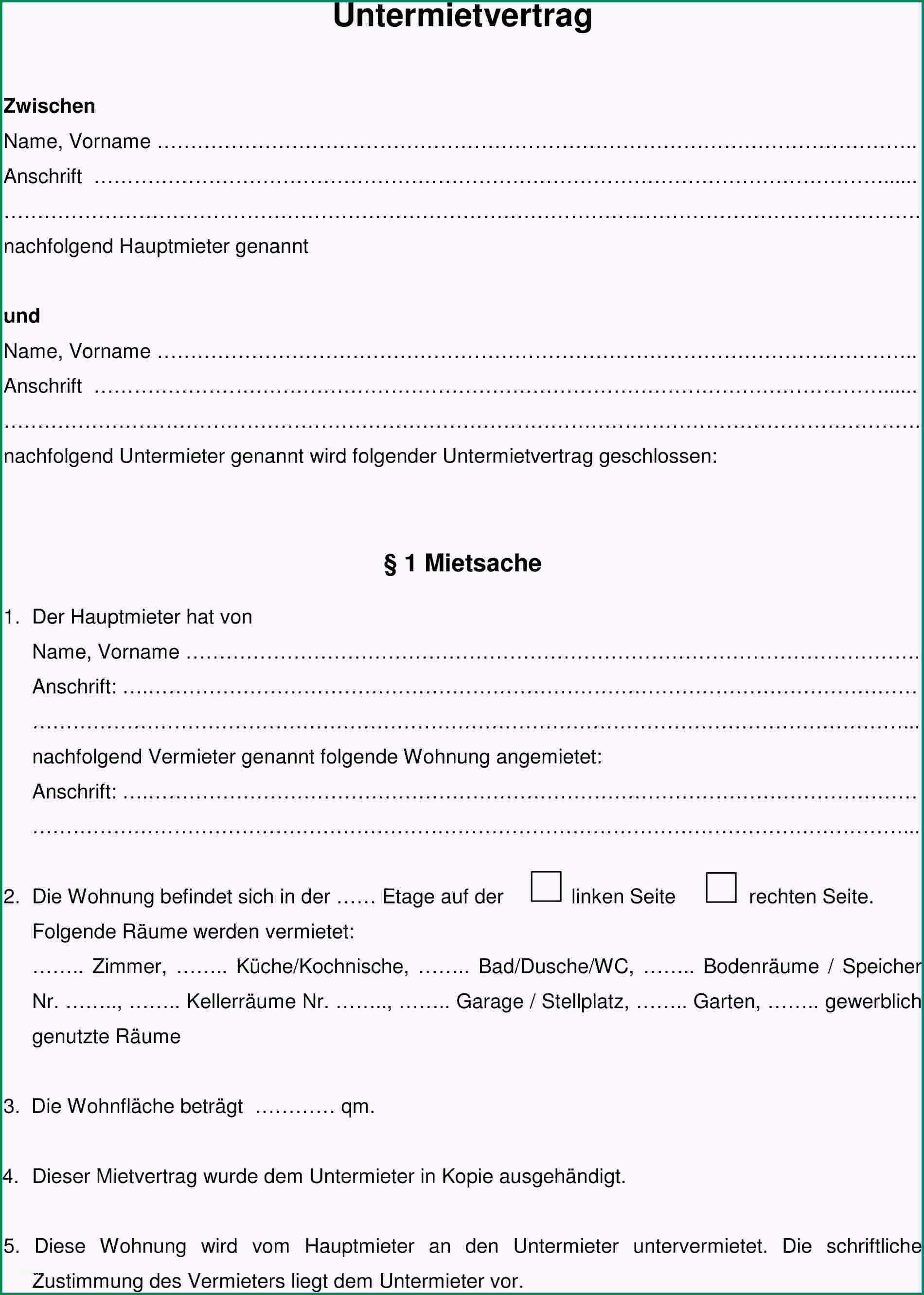 untermietvertrag wg vorlage invitation templated