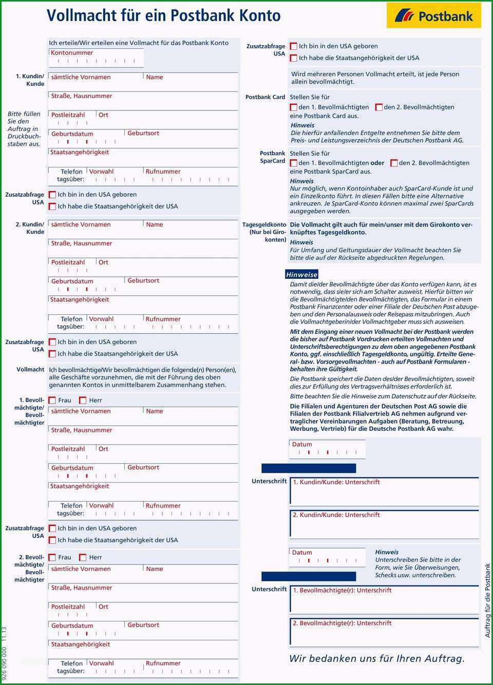 vollmacht konto sparkasse 9692