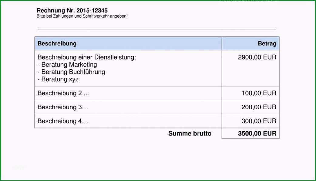 vorlage rechnung excel kleinunternehmer invdlexcel vorlage rechnung