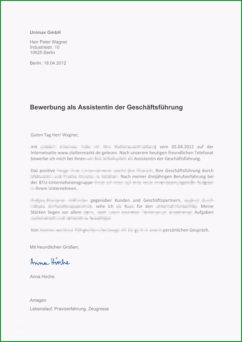 word bewerbung