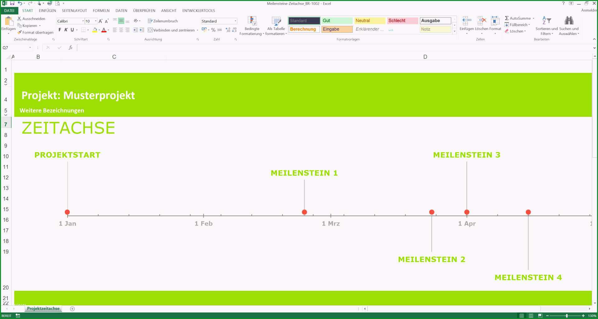 Atemberaubend Zeitstrahl Excel Vorlage Und Meilensteinplan Excel Vorlage