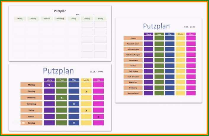 10 putzplan familie vorlage