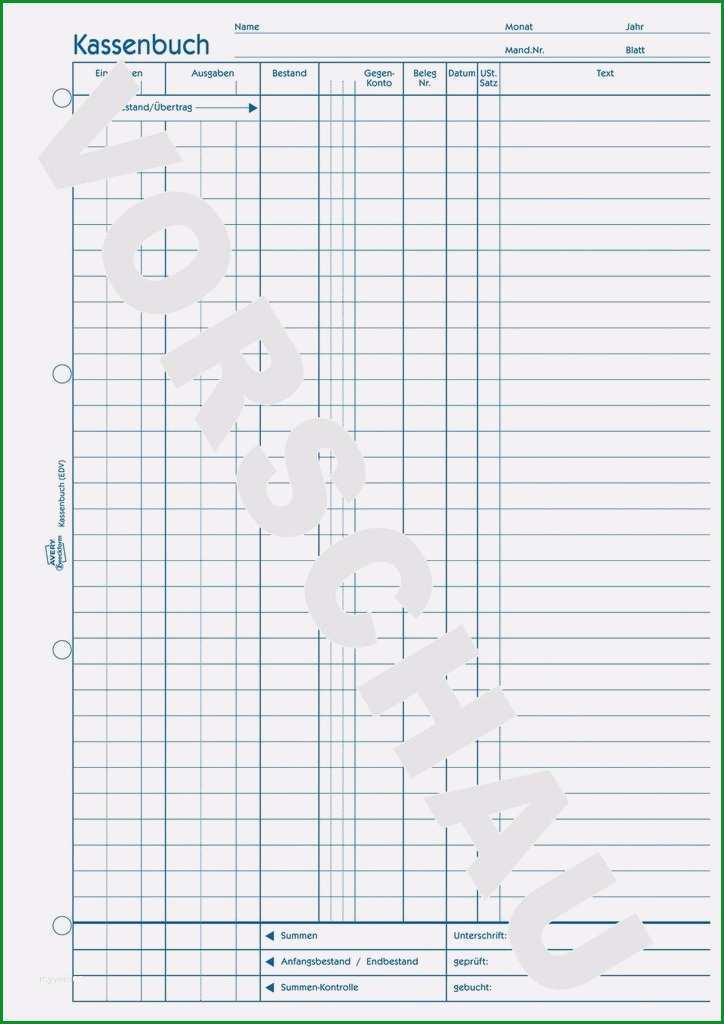 20 kassenbuch vorlage zweckform