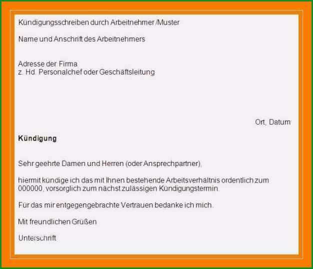 21 kundigungsschreiben arbeitnehmer gratis vorlage