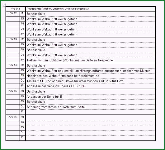 ihk berichtsheft vorlage pdf