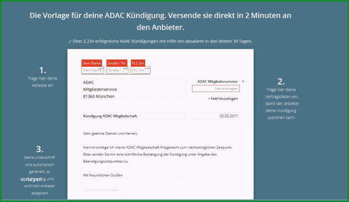adac kuendigen vorlage
