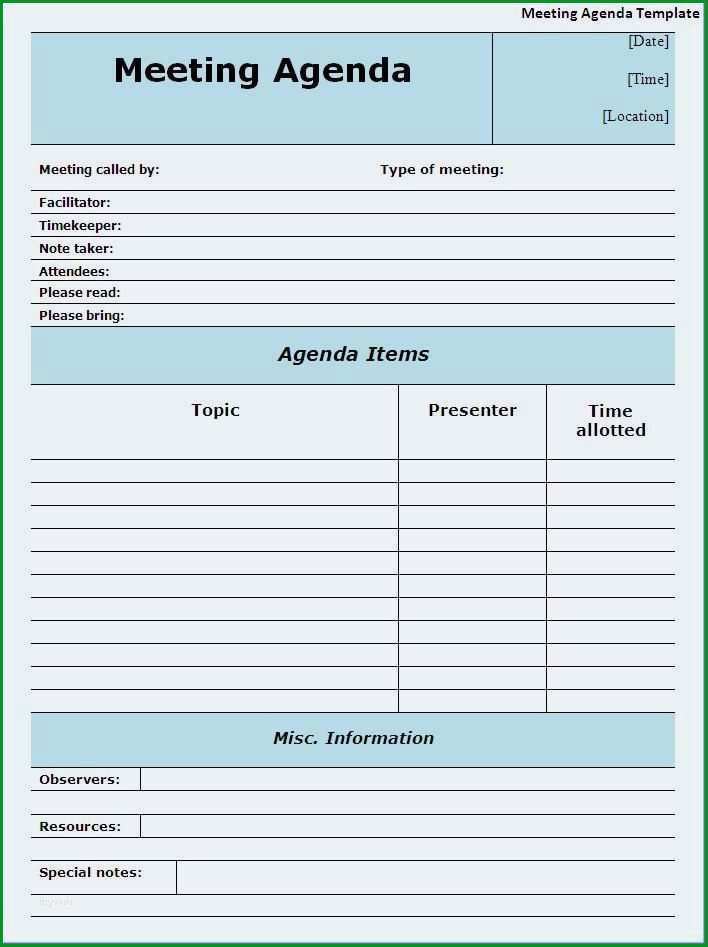agenda vorlage word kostenlos elegant meeting agendas templates