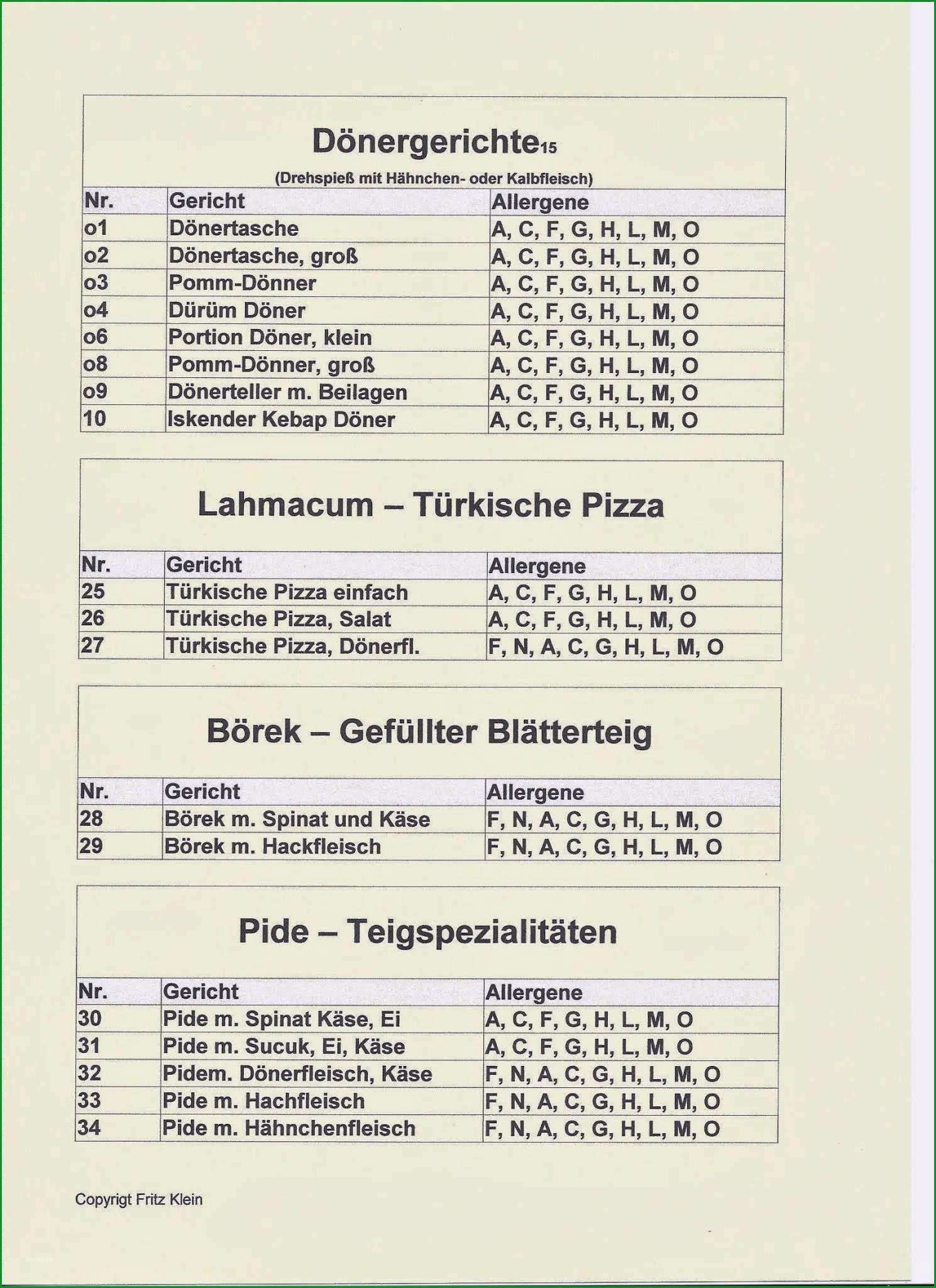 allergene speisekarte vorlage frisch deklaration von zusatzstoffen und allergenen wirtshaus zum isartal