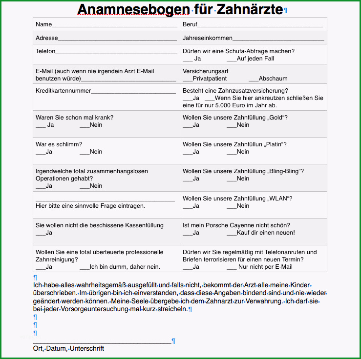 anamnesebogen fuer zahnaerzte